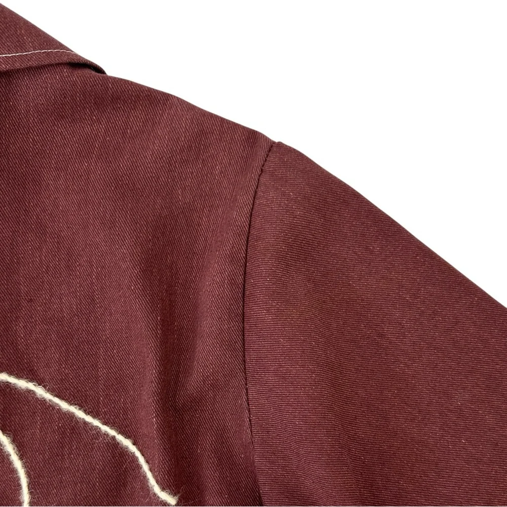 [sold] 60s 70s Upcycled Vintage Copper Brown Horse Head Embroidered Denim Jacket - Picture 7 of 9